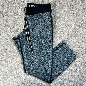 Nike Dri-Fit Running Capris Run Fast Live Fearless XSmall Blue Black Drawstring